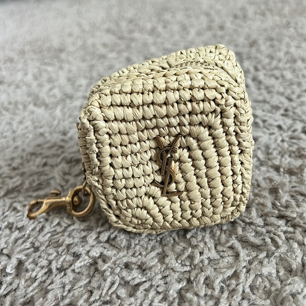 Saint Laurent Rattan AirPods Case Keychain